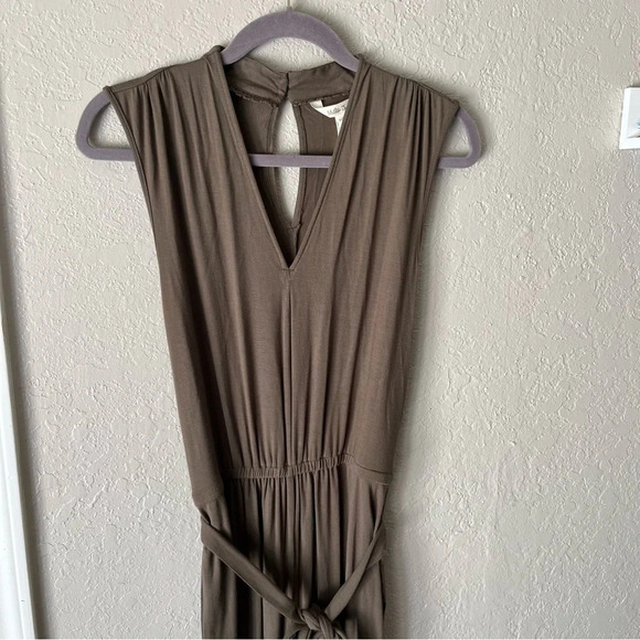MATILDA Jane Finest Hour Jersey Knit Jumpsuit in Brown Olive Green S NWT - Picture 4 of 11